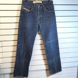 Diesel Industry Jeans Mens 32 Blue Denim Straight Leg Button Fly Made Italy RR55
